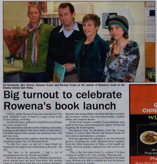 Clipping from the Monaro-Express, reporting on the success of the Book Launch